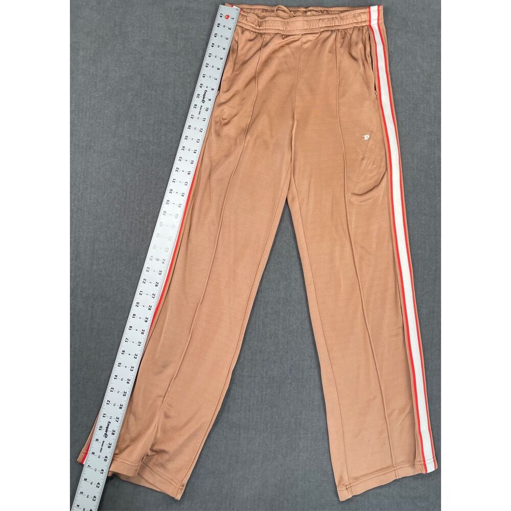 PINK Track Pants Women L Tan Side Stripe Lounge‎ Athleisure Wide Leg Casual - Picture 5 of 13